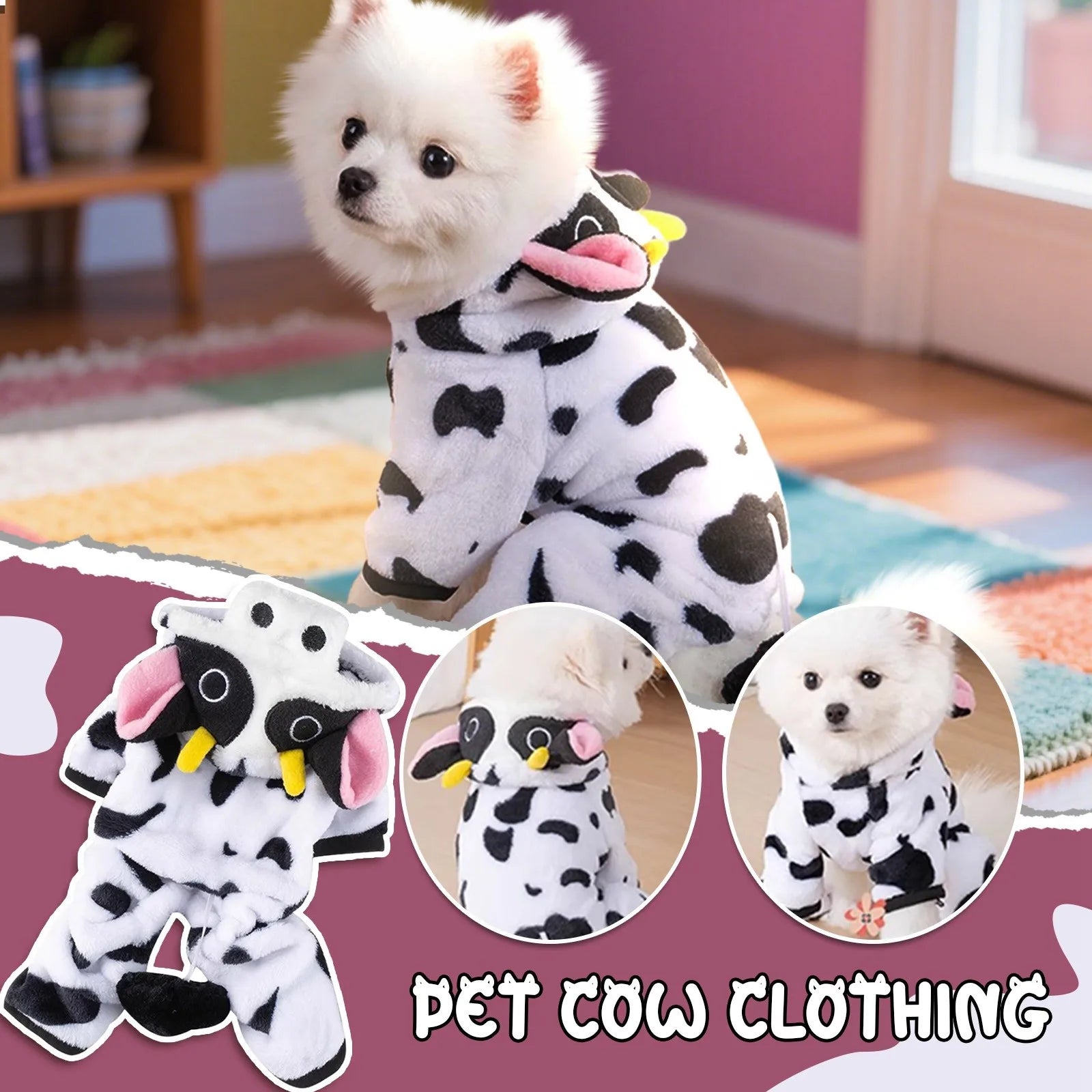 Cute Cow Halloween Dog Costume