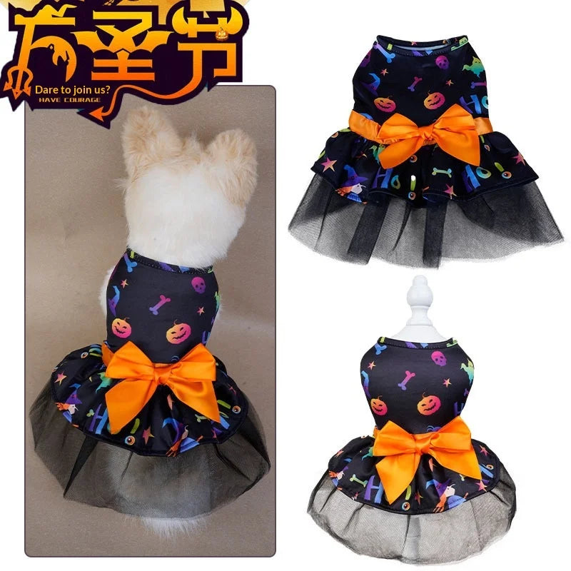 Witch Cape & Hat Halloween Pet Costume Set
